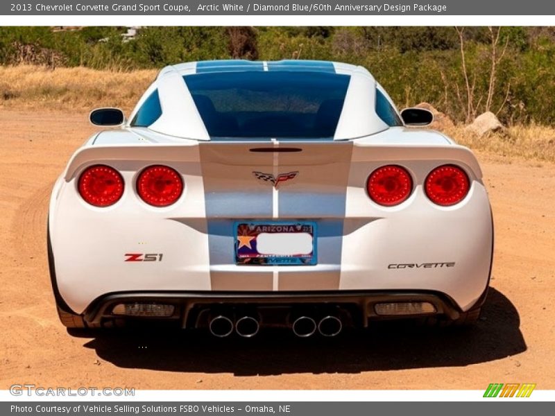 Arctic White / Diamond Blue/60th Anniversary Design Package 2013 Chevrolet Corvette Grand Sport Coupe