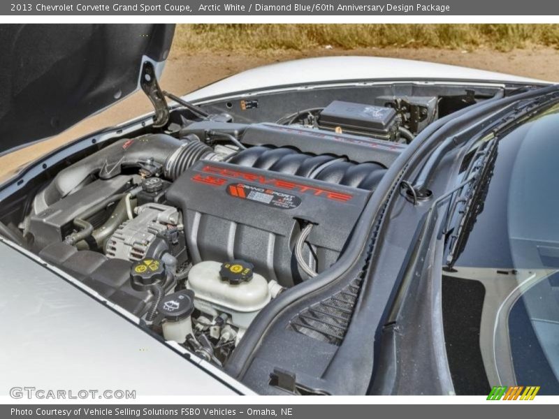 Arctic White / Diamond Blue/60th Anniversary Design Package 2013 Chevrolet Corvette Grand Sport Coupe