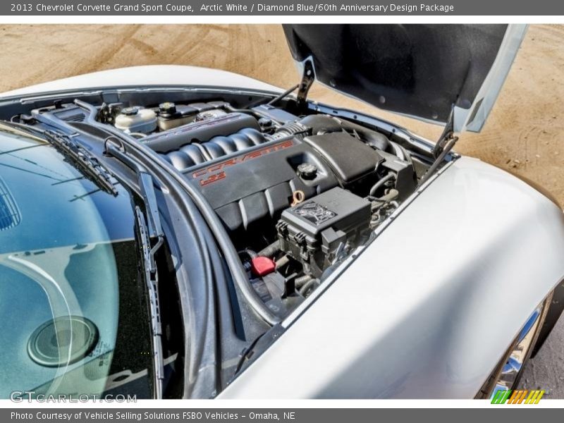 Arctic White / Diamond Blue/60th Anniversary Design Package 2013 Chevrolet Corvette Grand Sport Coupe