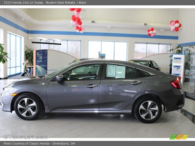 Modern Steel Metallic / Black 2020 Honda Civic LX Sedan