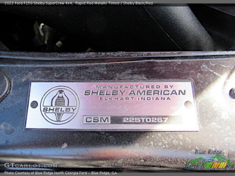 Info Tag of 2022 F150 Shelby SuperCrew 4x4