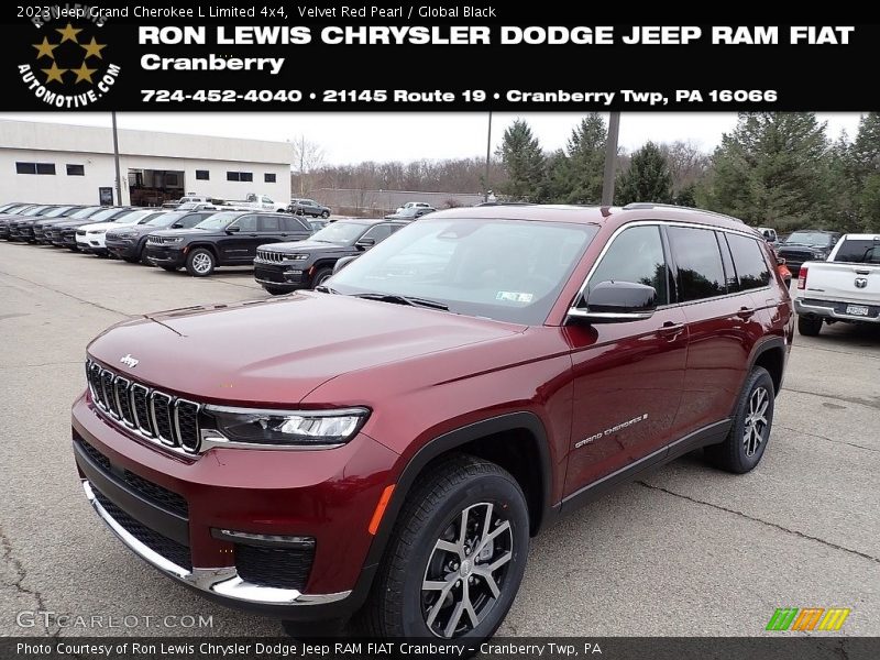 Velvet Red Pearl / Global Black 2023 Jeep Grand Cherokee L Limited 4x4