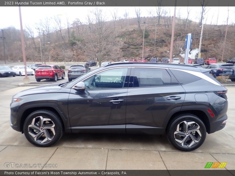 Portofino Gray / Black 2023 Hyundai Tucson Limited AWD