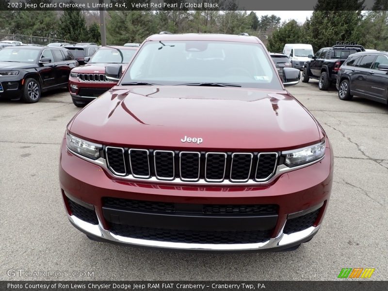 Velvet Red Pearl / Global Black 2023 Jeep Grand Cherokee L Limited 4x4
