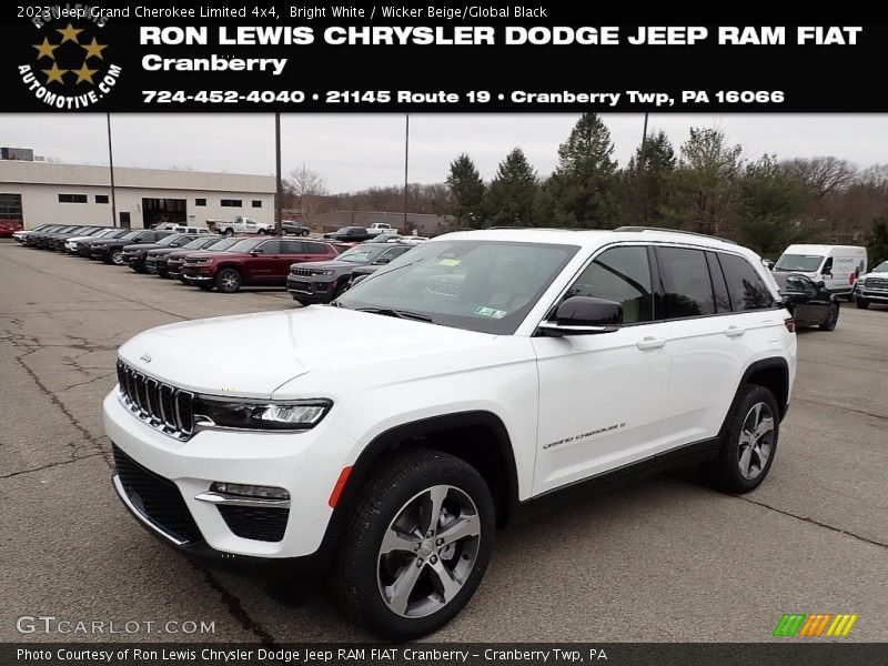 Bright White / Wicker Beige/Global Black 2023 Jeep Grand Cherokee Limited 4x4