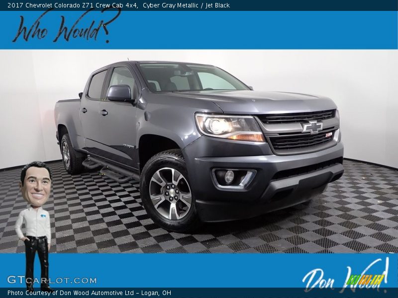 Cyber Gray Metallic / Jet Black 2017 Chevrolet Colorado Z71 Crew Cab 4x4