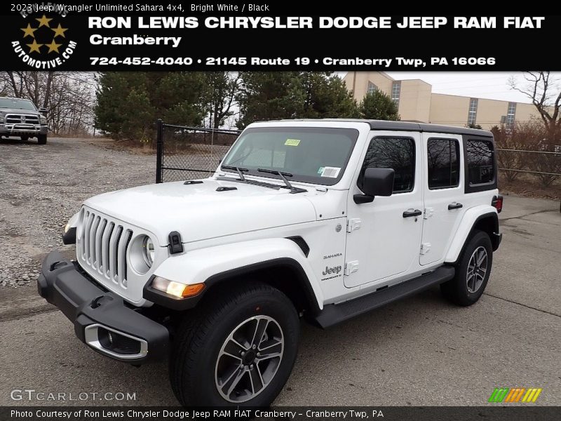 Bright White / Black 2023 Jeep Wrangler Unlimited Sahara 4x4