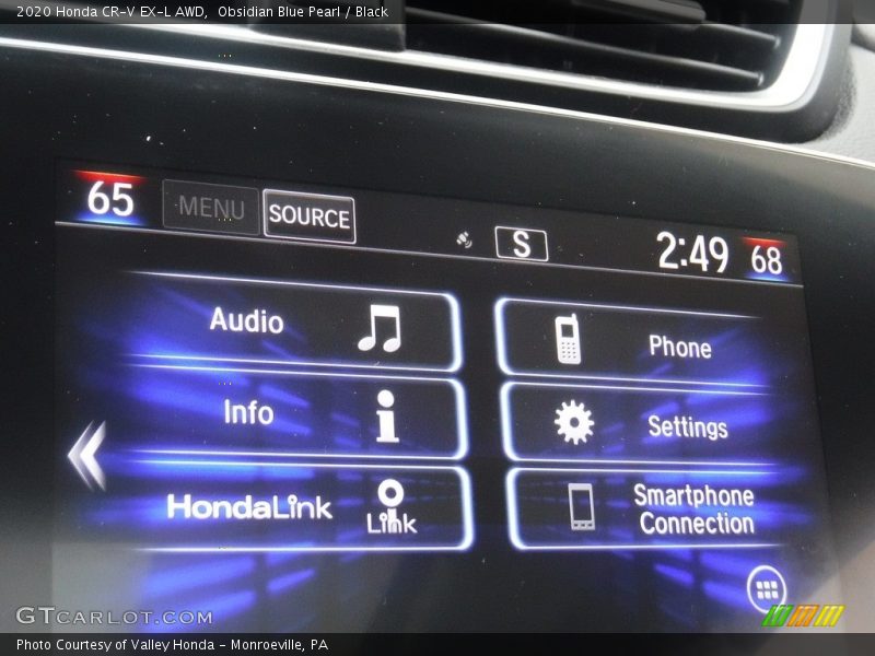Obsidian Blue Pearl / Black 2020 Honda CR-V EX-L AWD