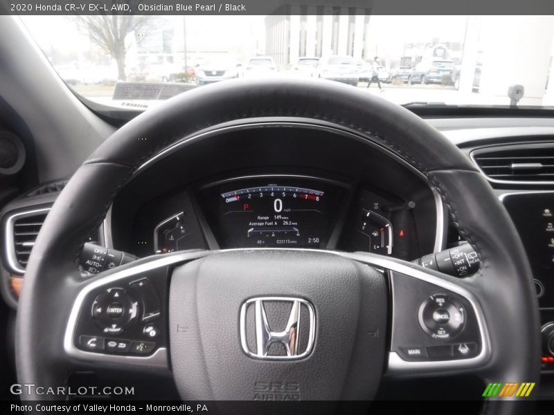 Obsidian Blue Pearl / Black 2020 Honda CR-V EX-L AWD