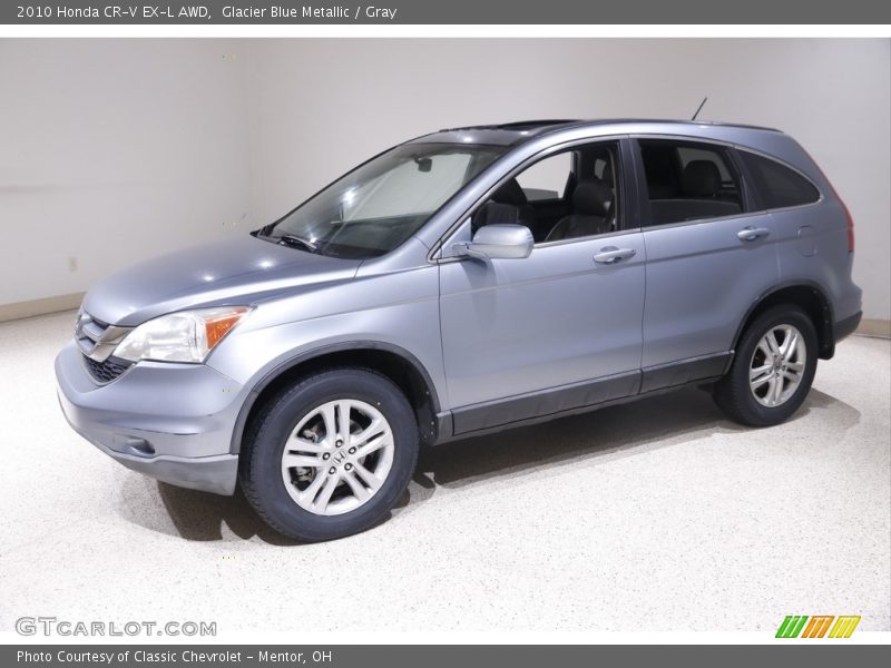 Glacier Blue Metallic / Gray 2010 Honda CR-V EX-L AWD