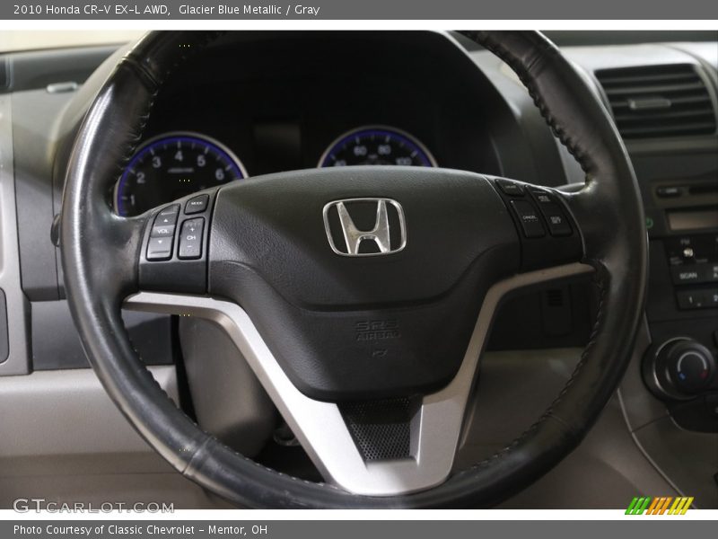 Glacier Blue Metallic / Gray 2010 Honda CR-V EX-L AWD