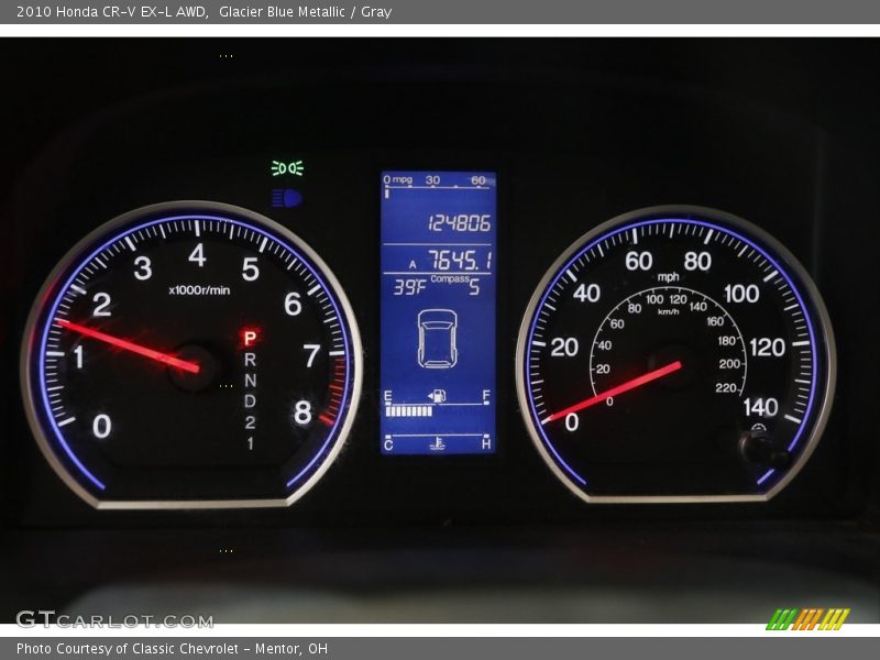 Glacier Blue Metallic / Gray 2010 Honda CR-V EX-L AWD