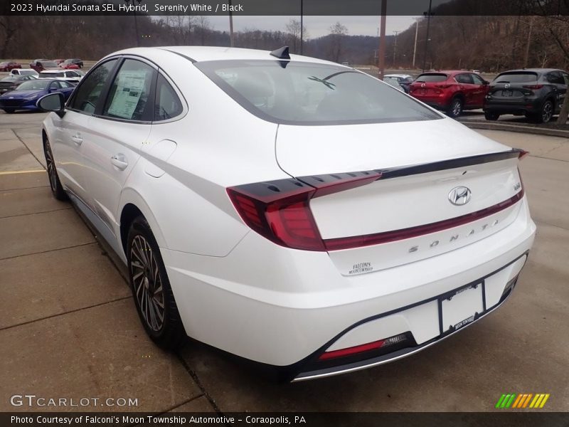 Serenity White / Black 2023 Hyundai Sonata SEL Hybrid