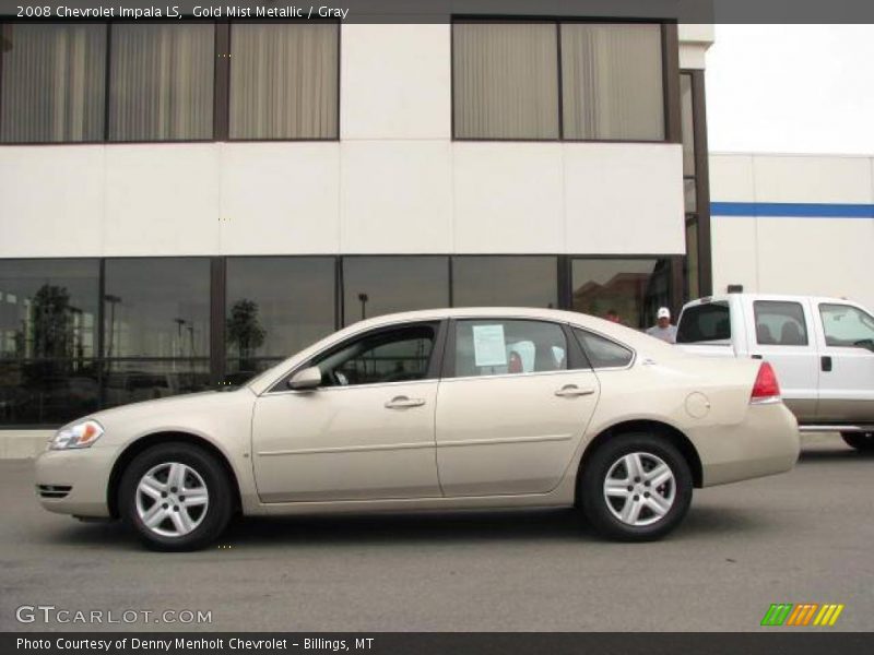 Gold Mist Metallic / Gray 2008 Chevrolet Impala LS