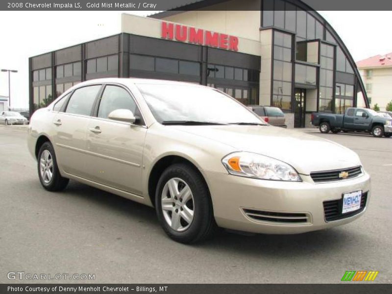 Gold Mist Metallic / Gray 2008 Chevrolet Impala LS