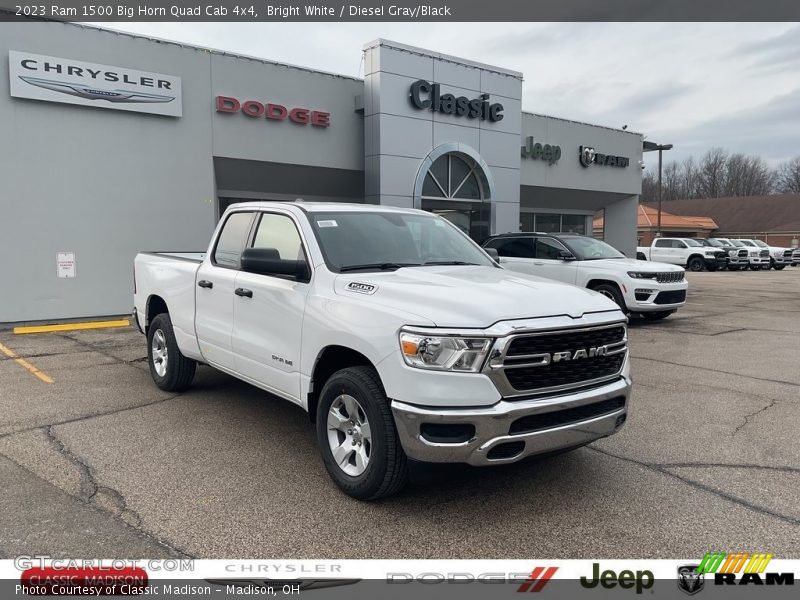 Bright White / Diesel Gray/Black 2023 Ram 1500 Big Horn Quad Cab 4x4