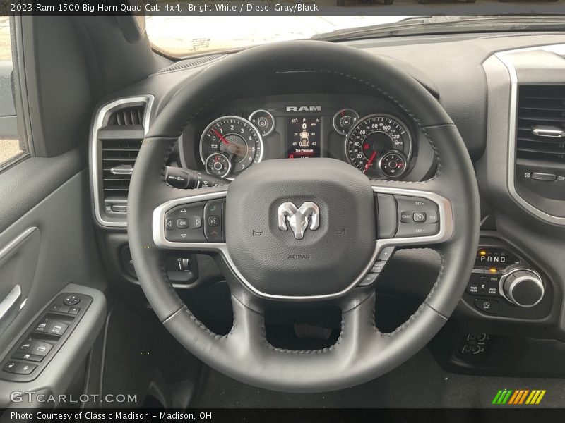Bright White / Diesel Gray/Black 2023 Ram 1500 Big Horn Quad Cab 4x4