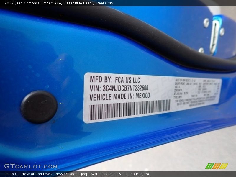 Laser Blue Pearl / Steel Gray 2022 Jeep Compass Limited 4x4