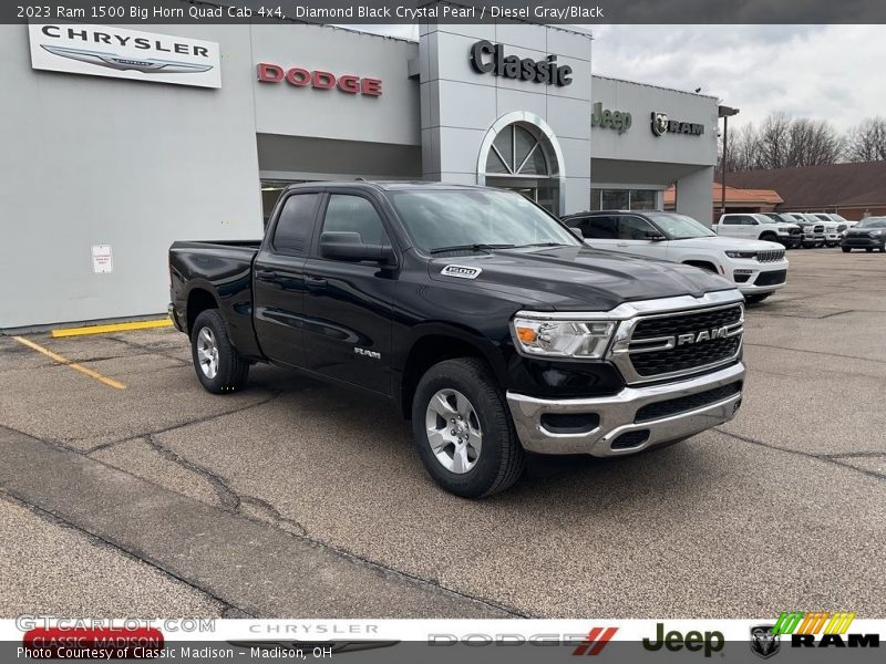 Diamond Black Crystal Pearl / Diesel Gray/Black 2023 Ram 1500 Big Horn Quad Cab 4x4