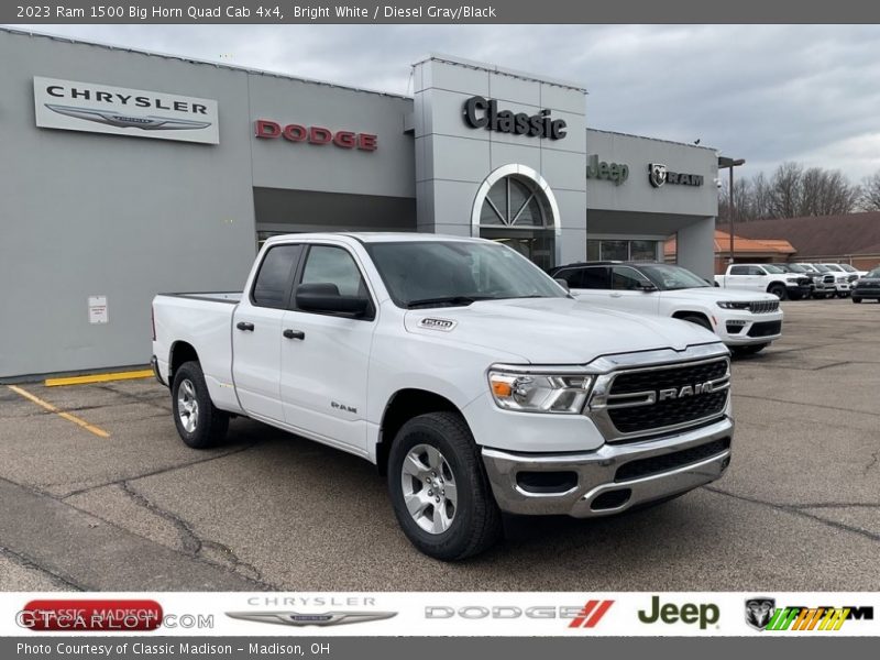 Bright White / Diesel Gray/Black 2023 Ram 1500 Big Horn Quad Cab 4x4