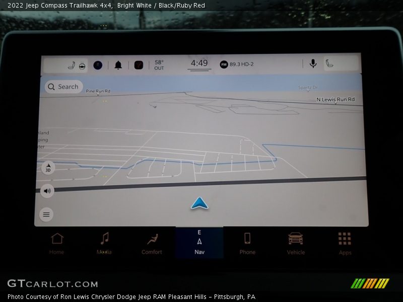 Navigation of 2022 Compass Trailhawk 4x4