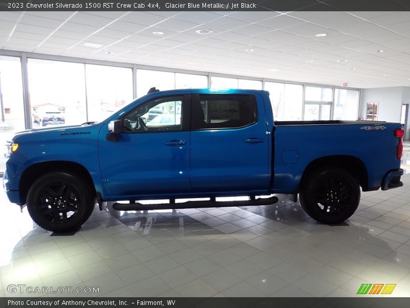 Glacier Blue Metallic / Jet Black 2023 Chevrolet Silverado 1500 RST Crew Cab 4x4