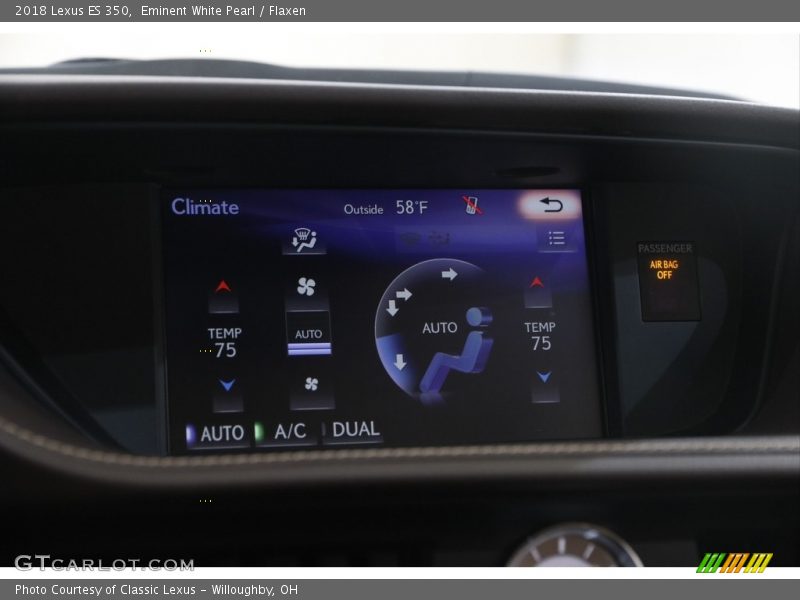 Eminent White Pearl / Flaxen 2018 Lexus ES 350