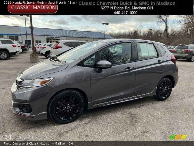 Modern Steel Metallic / Black 2019 Honda Fit Sport