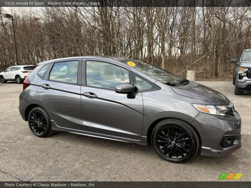 Modern Steel Metallic / Black 2019 Honda Fit Sport