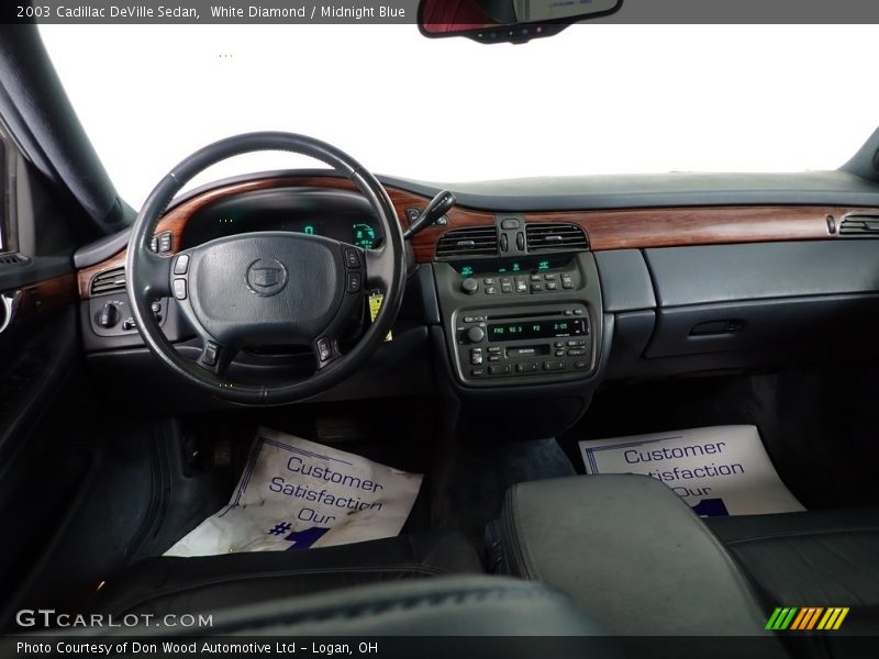 White Diamond / Midnight Blue 2003 Cadillac DeVille Sedan