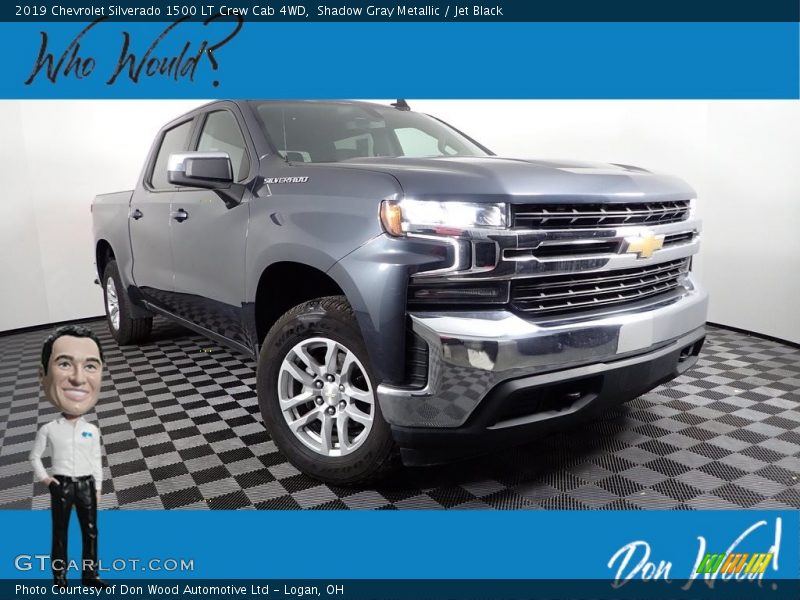 Shadow Gray Metallic / Jet Black 2019 Chevrolet Silverado 1500 LT Crew Cab 4WD