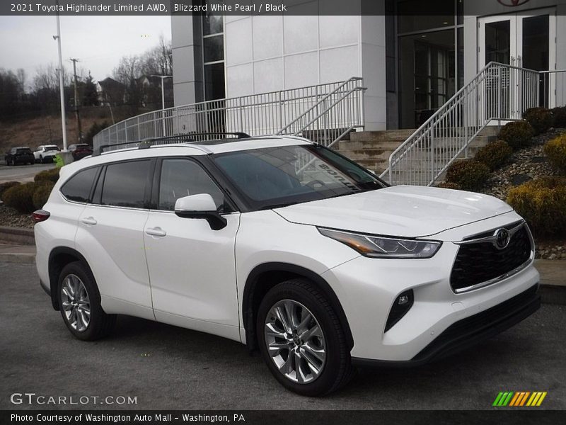 Blizzard White Pearl / Black 2021 Toyota Highlander Limited AWD