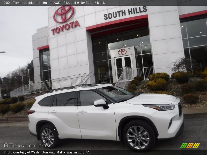 Blizzard White Pearl / Black 2021 Toyota Highlander Limited AWD