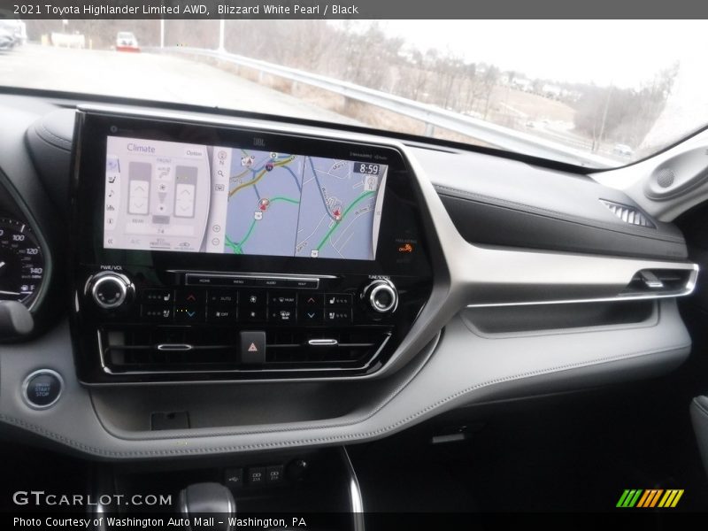 Blizzard White Pearl / Black 2021 Toyota Highlander Limited AWD