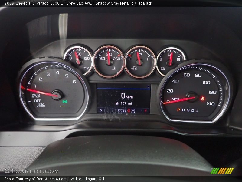 Shadow Gray Metallic / Jet Black 2019 Chevrolet Silverado 1500 LT Crew Cab 4WD