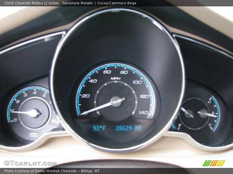Sandstone Metallic / Cocoa/Cashmere Beige 2008 Chevrolet Malibu LS Sedan