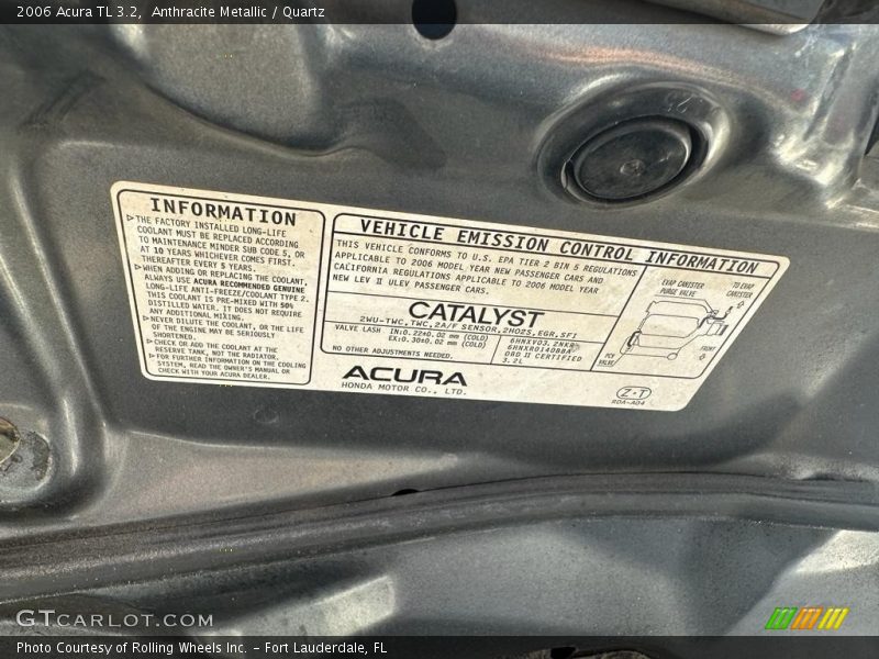 Anthracite Metallic / Quartz 2006 Acura TL 3.2