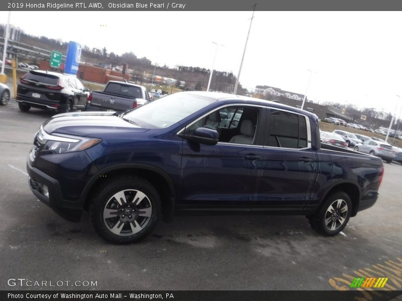 Obsidian Blue Pearl / Gray 2019 Honda Ridgeline RTL AWD