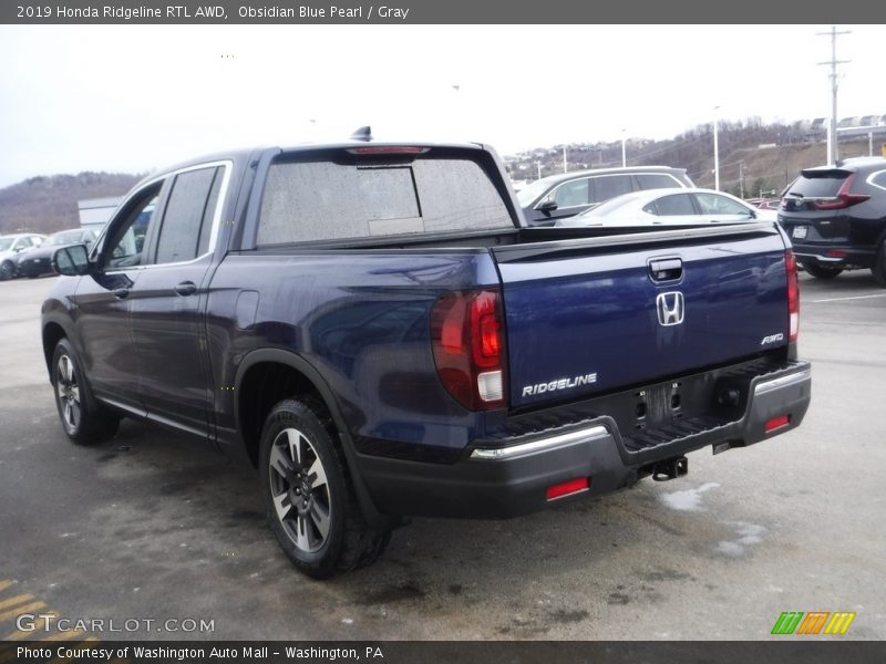 Obsidian Blue Pearl / Gray 2019 Honda Ridgeline RTL AWD