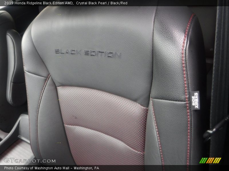 Crystal Black Pearl / Black/Red 2019 Honda Ridgeline Black Edition AWD