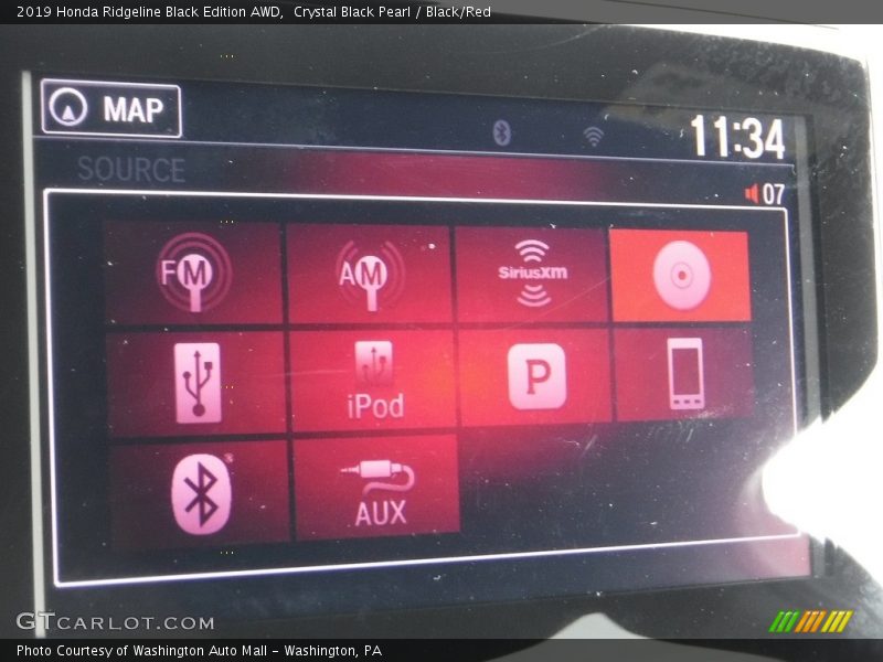 Crystal Black Pearl / Black/Red 2019 Honda Ridgeline Black Edition AWD