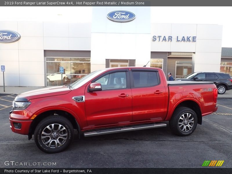 Hot Pepper Red Metallic / Medium Stone 2019 Ford Ranger Lariat SuperCrew 4x4