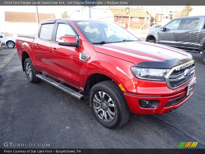 Hot Pepper Red Metallic / Medium Stone 2019 Ford Ranger Lariat SuperCrew 4x4