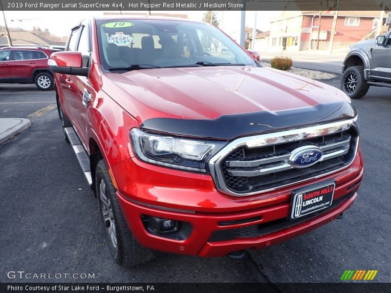 Hot Pepper Red Metallic / Medium Stone 2019 Ford Ranger Lariat SuperCrew 4x4