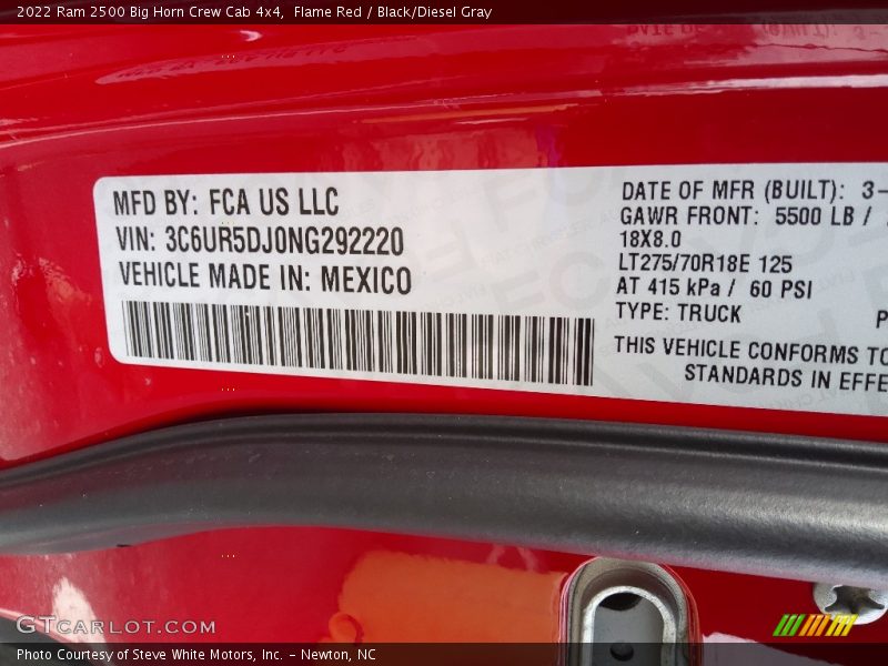 Flame Red / Black/Diesel Gray 2022 Ram 2500 Big Horn Crew Cab 4x4