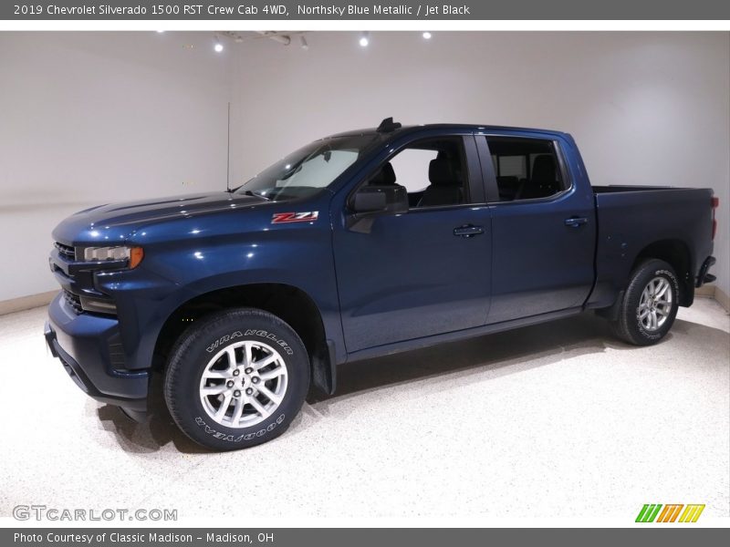 Northsky Blue Metallic / Jet Black 2019 Chevrolet Silverado 1500 RST Crew Cab 4WD