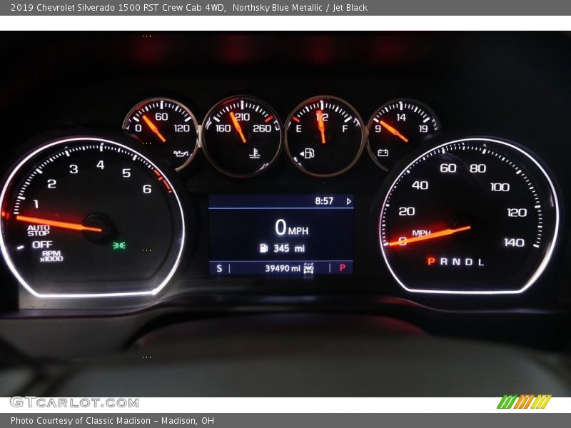 Northsky Blue Metallic / Jet Black 2019 Chevrolet Silverado 1500 RST Crew Cab 4WD