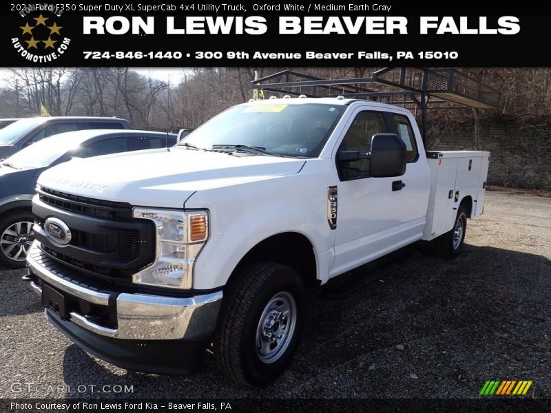 Oxford White / Medium Earth Gray 2021 Ford F350 Super Duty XL SuperCab 4x4 Utility Truck
