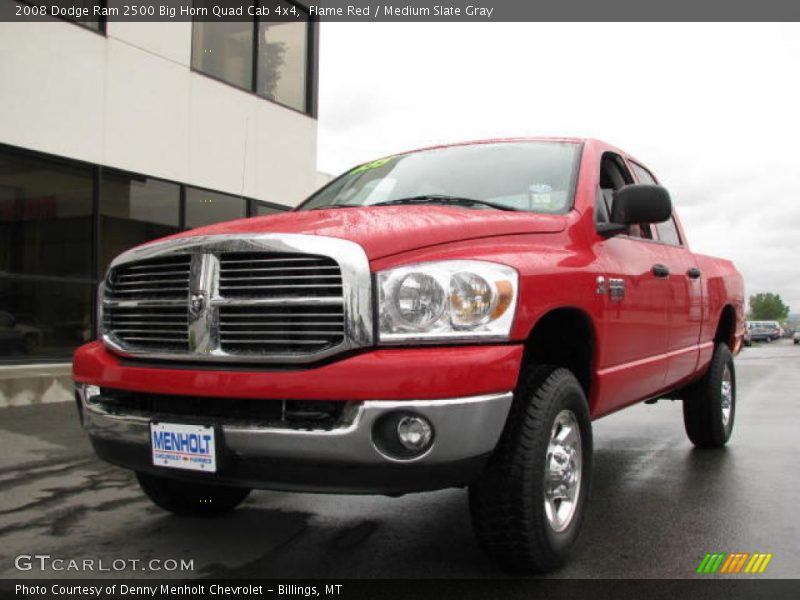 Flame Red / Medium Slate Gray 2008 Dodge Ram 2500 Big Horn Quad Cab 4x4