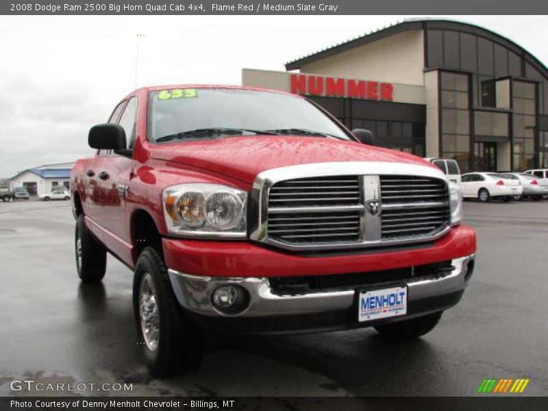 Flame Red / Medium Slate Gray 2008 Dodge Ram 2500 Big Horn Quad Cab 4x4